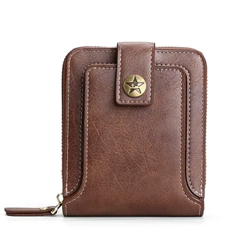 Erkek Cüzdan Hakiki Deri Lüks Tasarımcı Çantalar Kısa Fermuarlı bozuk para cüzdanı kart tutucu Zincir Portföy Portomonee Erkek Cüzdan