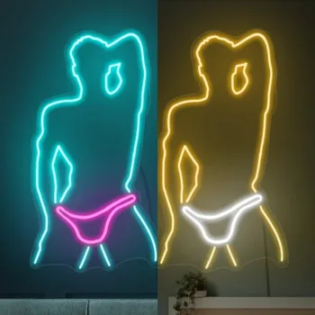 Erkek vücut Neon ışıkları seksi vücut logosu ofis odası koridor logolu ışıkları gece ışıkları animasyon işaretleri KTV DecorativeSigns
