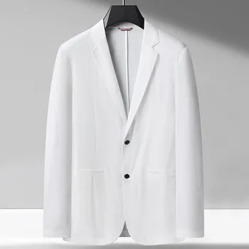 Erkek Yaz Yeni Buz İpek Ultra ince Güneş Koruyucu High-end Moda Yakışıklı Ziyafet İnce Nefes Rahat Trend Tek Takım Elbise Ceket
