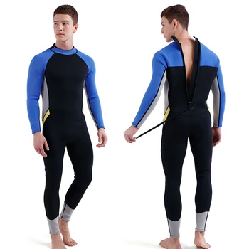 Erkekler 3MM Neopren Wetsuit Tek parça Sıcak Tutmak Tam vücut Wetsuit Sörf Mayo Su Sporları Tüplü Dalış Dalış Wetsuits