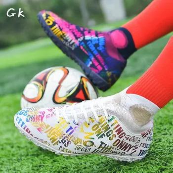 Erkekler Cleats futbol ayakkabıları Moda Yüksek Top Kırkayak futbol kramponları Uzun / Kısa Çiviler TF / FG Konfor Atletik Eğitim Sneakers