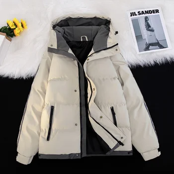 Erkekler kışlık kapşonlu ceket erkek Tasarımcı Ceket 2023 Yeni Rahat Kapşonlu Kalınlaşmış Sıcak Aşağı Pamuk Lüks Ceketler Artı Boyutu M-8XL