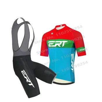 ERT 2023 Takım Bisiklet Jersey Seti Erkekler Yaz bisikletçi giysisi MTB Yol Bisikleti Gömlek Bib Şort Takım Elbise Ropa Ciclismo Maillot Hombre