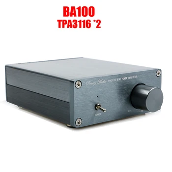 Esinti Ses BA100 HiFi D Sınıfı Ses Dijital güç amplifikatörü TPA3116D2 Gelişmiş Mini Ev Alüminyum Muhafaza amplifikatör 2 * 100 W