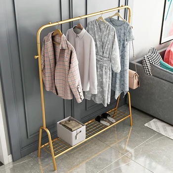 Estetik giysi rafı Butik Altın Ayrılabilir Kat Elbise Kurutma Rafı Yatak Odası Burro Ropa Perchero Modern Mobilya Ev