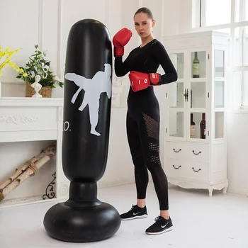 Eğitim Spor Dikey Şişme boks torbası PVC Kalınlaşmış Yetişkin Şişme boks torbası Tumbler Mücadele Sütun Ev Fitness Aracı