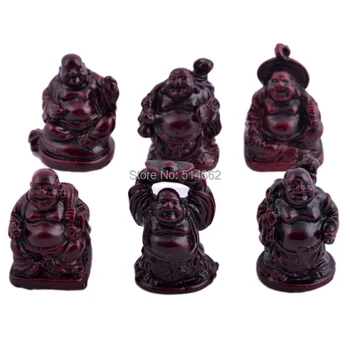 Fengshui Altı Küçük Gülüyor Buda Figürleri / reçine buda figürleri