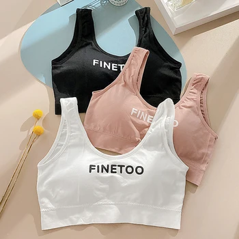 FINETOO Spor Kadın Kırpma Üst Katı Renkler Moda Yaz O-Boyun Kolsuz Casual Tank Tops Streetwear Sutyen Kaşkorse Kızlar İçin