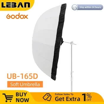 Godox UB - 165D 165cm Beyaz Parabolik Yansıtıcı Şeffaf Yumuşak Şemsiye stüdyo ışıklı şemsiye Siyah Gümüş Difüzör Kapağı
