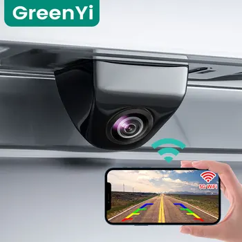 Greenyi HD 720 P 170 Derece Balıkgözü Kablosuz 5G WiFi Araba DVR Kaydedici Dikiz Ters Kamera İçin iPhone ve Android telefon