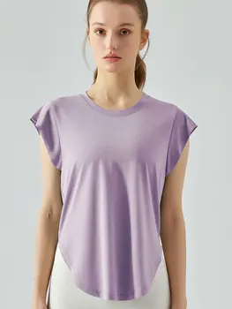 GYAKORLAT Yaz Modal Örgü Kısa Kollu Kadın yoga kıyafeti Gym Fitness spor tişört üst Kadınlar Hızlı Kuru egzersiz kıyafeti