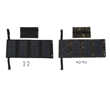 GÜNEŞ panelı Taşıması Kolay Monokristal IP65 Su Geçirmez Yüksek Verimli 20W Katlanabilir güneş panelı Kamp için USB Portu ile