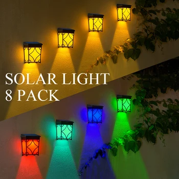 Güneş çit ışıkları açık su geçirmez LED güneş enerjili güverte ışıkları duvar ışıkları dekoratif aydınlatma bahçe için