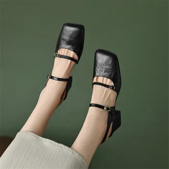 Hakiki Deri Kadın Sandalet 2023 Yaz Kapak Ayak Slingback Ayakkabı Kadınlar için Rahat Gladyatör Kadın Ayakkabı Koyun Deri Sandalet