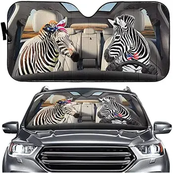 Hayvan Zebra Sürüş araç ön camı Güneşlik Katlanabilir Otomatik Ön Cam Güneş Kalkanı SUV Kamyon Araç Blok UV Işınları Güneşlik Pr