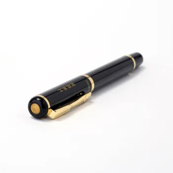 HERO 9076 Siyah Metal dolma kalem Altın Klip İridyum Ucu İnce 0.5 mm Mürekkep yazma için kalem Ofis Okul Malzemeleri Kırtasiye