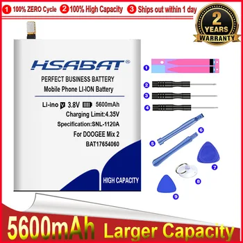 HSABAT 0 Döngüsü 5600mAh BAT17654060 Pil Doogee Mix 2 için Yüksek Kaliteli Cep Telefonu Yedek Akümülatör