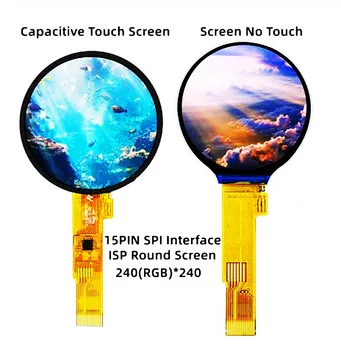 IPS 1.28 inç 15PIN SPI 262 K Renkli TFT LCD Kapasitif Yuvarlak Ekran (Dokunmatik / Hayır Dokunmatik) 240 (RGB) * 240 3.3 V fabrika electronica