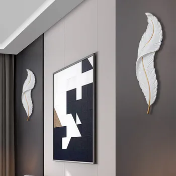 Iskandinav Dekoratif Modern Lüks Lamba Yatak Odası LED Tüy Duvar lambası Yaratıcı TV Basit Arka Plan Odası aydınlatma armatürleri