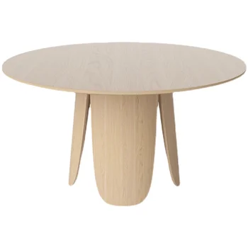 Iskandinav yuvarlak masa Günlük sessiz Rüzgar Tasarım Özel restoran Modern basit ışık lüks masif ahşap masa birçok kişi ile