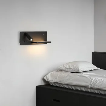 Işık okuma duvar Lambası Yatak Odası İskandinav Minimalist Başucu Okuma lambası anahtarı ile USB Depolama Masası