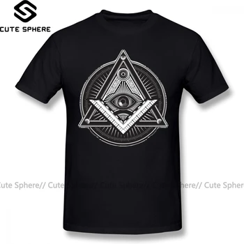 İlluminati T Shirt İlluminati T-Shirt Klasik Kısa Kollu Tee Gömlek Grafik 4xl Erkek Komik %100 Pamuklu Tişört