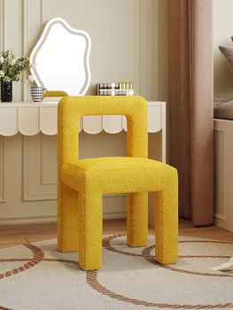 İskandinav katı ahşap arkalığı kahve sandalyeleri oturma odası mobilya kaşmir yemek sandalyesi basit ışık lüks pazen makyaj sandalyeleri
