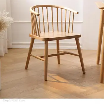 İskandinav katı ahşap yemek sandalyesi Japon Restoran Sandalye Meşe prenses Sandalye Süt Çay Dükkanı Boş Sandalye Müzakere Sandalye