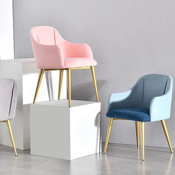 İskandinav Lüks Yemek Sandalyesi Yemek Odası için Ev Mobilyaları Modern Basit Tek Arka Koltuk Ferforje Rahat Makyaj Sandalyeleri