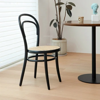 İskandinav rattan yemek sandalyeleri Modern Ev Arkalığı Sandalye Eğlence mutfak mobilyası Cafe Avlu Sandalye Çalışma tekli yemek sandalyesi