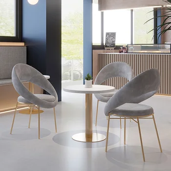 İskandinav Sandalye Makyaj Kolu Kadife Cep Rahat Bar Taburesi Modern Oturma Odası yemek sandalyeleri Salon Sillas De Oficina iç mekan mobilyaları
