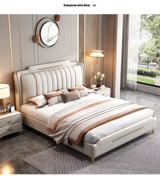 İtalyan lüks yatak modern basit 1.8 m çift kişilik yatak 2022 yeni sıra iskelet yüksek kutu depolama ana yatak odası yatak