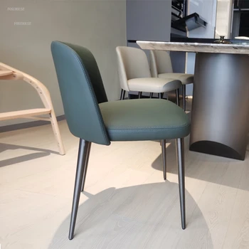 İtalyan Minimalist yemek sandalyeleri Ev Modern Rahat sırtlı sandalyeler High-end Otel Yemek Sandalyesi Yaratıcı Yatak Odası Makyaj Koltuğu