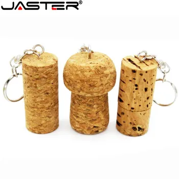 JASTER Ahşap mantar USB flash sürücü ağaçlık fiş pendrive 8GB 16GB 32GB 64GB memory stick logo özelleştirilmiş anahtarlık ile düğün hediyesi
