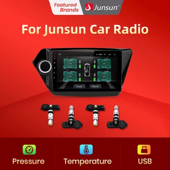 Junsun Lastik Basıncı İzleme Alarm Sistemi navigasyon TPMS Android için 4 Dahili Sensörlü Araba Radyo DVD oynatıcı
