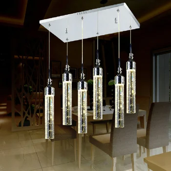 Kabarcık kristal sütun restoran lamba avize led modern basit bar lambası kişilik yaratıcı paslanmaz çelik
