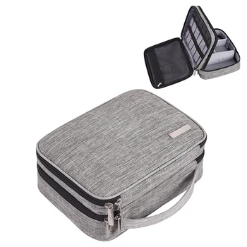 Kablo saklama çantası Veri Organizatör Taşınabilir Dijital saklama çantası s USB Alet Kabloları Çift Fermuarlı saklama çantası Kozmetik Çantası