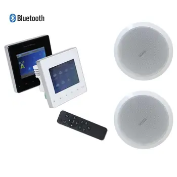 Kablosuz Bluetooth akıllı ev ses müzik sistemi mini duvar amplifikatör ile uzaktan kumanda, FM radyo, USB, SD kart, 2 tavan hoparlörler