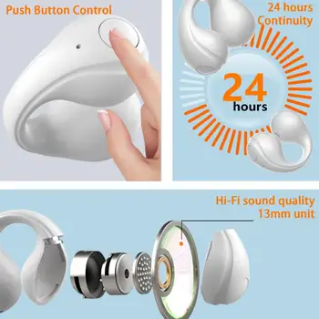Kablosuz Kulaklık 250mAh kablosuz kulaklıklar Kulak klipsi Tipi Oyun Ergonomik Bluetooth uyumlu 5.3 Kablosuz Kulaklık