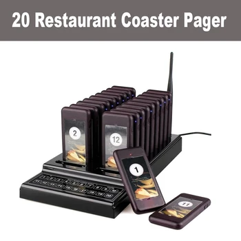 Kablosuz Çağrı Çağrı Sistemi Restoran Çağrı Kuyruk Sistemi 20 Buzzer Alıcıları Çağrı Cihazları restoran kuyruk Gıda Kilise