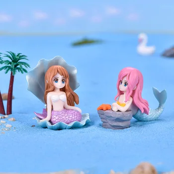 Kabuk Mermaid Mikro Peyzaj Dıy Bonsai Balık Tankı Dekorasyon Süslemeleri Okyanus Akvaryum Kumaş Peyzaj Aksesuarları