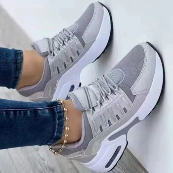 Kadın Ayakkabı Lüks Rahat spor ayakkabı Bayanlar Platformu Sneaker hava yastığı Koşu Lace Up 2023 Açık Moda İlkbahar Sonbahar