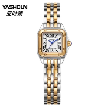 Kadın quartz saat Reloj Kare Kasa Orologio Romen Rakamları ile Dial Lüks Gül Altın Gümüş Klasik Saat Bayanlar Kol Saati