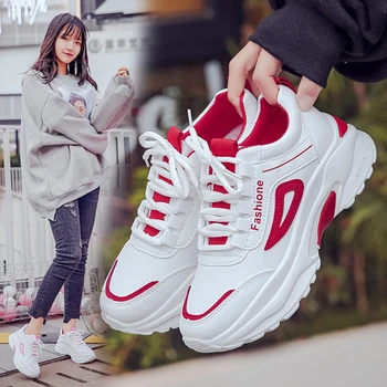 Kadın Sneakers Retro Eski Baba Ayakkabı Rahat Platformu Koşu Spor Ayakkabı Bahar Sonbahar Rahat Yükseklik Artış spor ayakkabı
