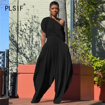 Kadın Yeni Moda Rahat Kısa Kollu Eğimli Yaka Düz Renk Basit Gevşek Rahat Knickerbockers Pantolon Takım Elbise Yaz