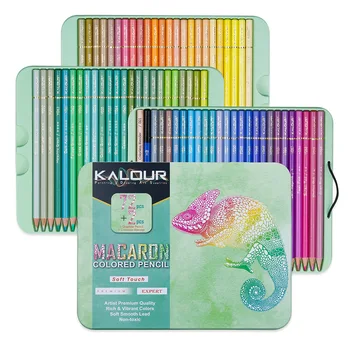 KALOUR Macaron Renkli Kalemler, 72 Renk Seti, Sanatçılar Yumuşak Çekirdek, Yetişkinler için Ideal Çocuklar Çizim Eskiz Gölgeleme Boyama Kalem
