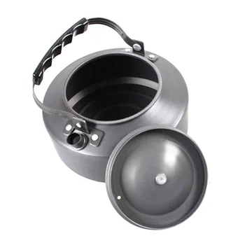 Kalın alüminyum alaşım yüzey oksidasyon tedavi Kampı Pişirme Malzemeleri Taşınabilir kahve makinesi, 1.1 L su ısıtıcısı Kamp pot
