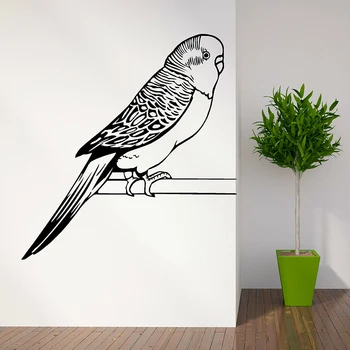 Karikatür Parakeet Kuş Pet Hayvan Duvar Sticker Giriş Oturma Odası Doğa Parakeet Hayvan Kuş Şube Duvar Çıkartması Çocuk Odası Vinil