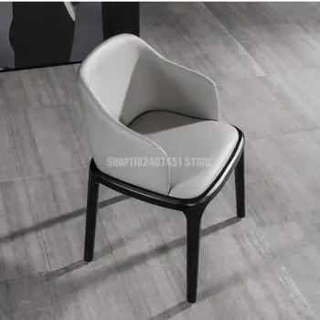 Katı ahşap yemek sandalyesi yetişkin İskandinav yemek sandalyesi modern basit eğlence yaratıcı deri sandalye ev tabure arkalığı sandalye