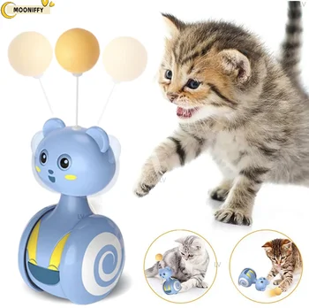 Kedi Oyuncak Komik Kendini Merhaba Kedi Oyuncak Top Eğlenceli Tumbler Kedi Yakalamak Topu Renkli Tüy Komik Kedi Sopa Topu Sallayarak Köpekler için